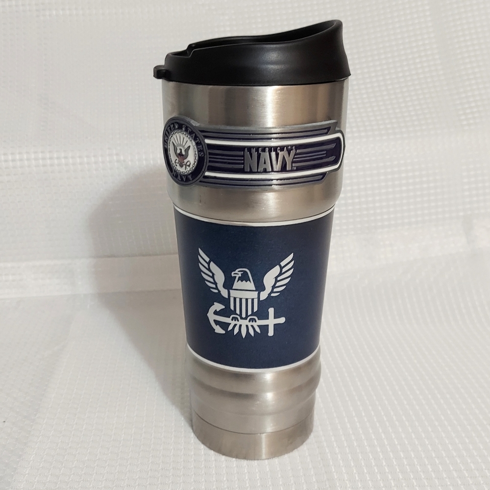 Navy Vacuum Insulated Tumbler Stainless Steele 18 Oz America 🇺🇲